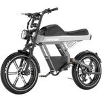 HITWAY Electric Bike, Fat Tire E bike 20×4.5 Inch Off Road Electric Mountain Bike for Men, 48V 25Ah Battery, 250W Motor 25 km/h, 7 Speed, Hydraulic Brakes, NFC Card, Range 80-100 km