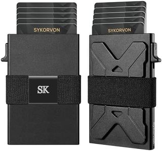 Sykorvon Minimalist Card Holder Wallet for Men, Aluminum Slim Metal Wallet with Money Band, RFID Blocking Pop Up Wallet, Holds 12+ Cards Plus Cash…