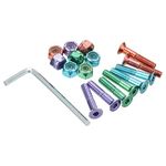 PATIKIL Skateboard Hardware Kit, 1" Mounting Screws Hex Head Bolts Nuts Set with Spanner for Longboard Cruiser, Assorted Colors