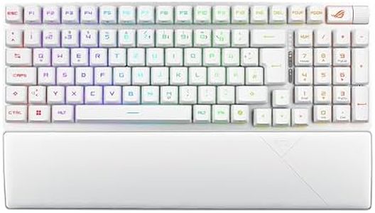 ASUS ROG Strix Scope II 96 RX Wireless White Wireless Optical Gaming Keyboard (Bluetooth, 2.4 GHz, Wired USB, Streaming Hotkeys, ROG RX Optical Switches, ROG Keyboard Stabilizers, White)