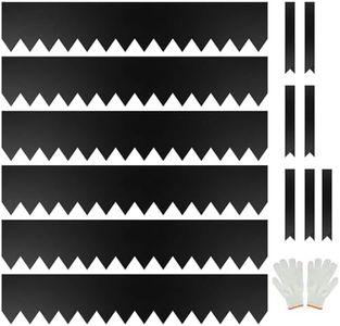 6M Corten Steel Pre-Rusted Garden Lawn Edging Border - 6-Pack Metal Landscape Edging Strips - Heavy Duty Hammer-in Corten Steel Rust Border with 7 Clips - 6M Total Length (Black, 20cm Height)