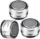 KLYNGTSK 3PACK Faucet Tap Aerator M24 Faucet Aerator 24mm Male Tap Aerator Insert Metal Tap Diffuser Faucet Flow Restrictor with Rubber Gasket for Kitchen Sink, Bathroom, Restaurant,Public (Silver)