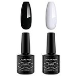 Gel Nail Polish - Black & White Gel Polish Classic Colours Set, Soak off UV Nail Polish Gift Set for DIY Manicure and Salon Use 2 x 8ml