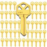 La Macaza Premium Brass KW1 Key Blanks, Uncut Blank Keys for Residential & Commercial Use, Pack of 50