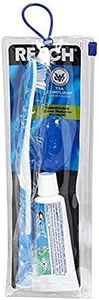 Reach Ultraclean Travel Kit Toothbrush with Toothbrush Cap and Toothpaste, Multi-Angled, Soft Bristles, TSA-Airport Friendly, Resealable, Portable and Reusable Bag