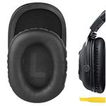 Geekria QuickFit Protein Leather Replacement Ear Pads for Logitech G Pro, G Pro X, G433, G233 Headphones Earpads, Headset Ear Cushion Repair Parts (Black)