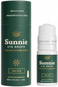 Sunnie Preservative-Free Eye Drops, Artificial Tears for Dry Eyes, 2 Pack