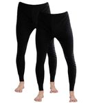 Gaffer 2 Pack Mens Thermal Bottom Long Johns Trousers Warm Underwear Baselayer Thermals Winter Ski Wear BLK M