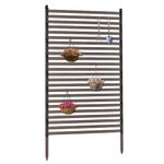 Twira Garden Privacy Screen, Decorative Garden Screen for Outside, 90cm Wide x 150cm High Free Standing Fence, Metal Panels for Backyard Balcony Patio Garden, Brown