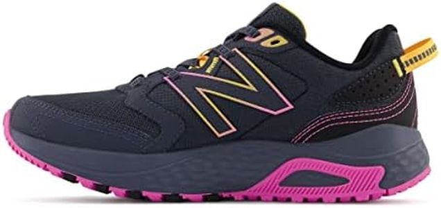 New Balance Women's 410 V7 Trail Running Shoe, Grey/Pink/Orange, 8