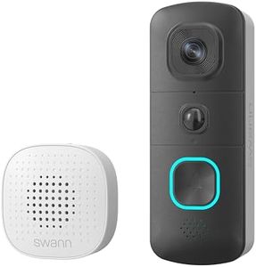 Swann EVO Video Doorbell: HD Video, Wired or Wire-Free, 140° Head-to-Toe View, Advanced Person/Sound/Motion Detection, Live View, Night Vision, 2-Way Talk, Local/Cloud Storage, Weatherproof, w/Chime.