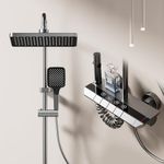 B Backline Luxury Shower Panel For Bathroom Full Set 4 function Thermostatic Mixer Hot & Cold Shower system, Hand shower | overhead Shower | Jet Spray, Shower Set For Bathrooms (Gun Grey)