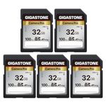 Gigastone SD Card 32GB 5-Pack V10 SDHC Memory Card High Speed Full HD Video Compatible with Canon Nikon Sony Pentax Kodak Olympus Panasonic Digital Camera