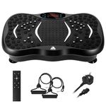 EVOLAND Vibration Plate Exercise Machine, 12mm Vibration Amplitude Whole Body Workout Fitness Trainer, 5 Program Modes, Bluetooth Speaker, Resistance Bands for Home Fitness and Toning