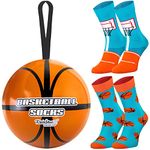 Rainbow Socks - Basketball Socks Ball - Original Gift Basketball Gadget For A Basketball Player Basketball Fan Sports Coach – 2 Pairs – Size 4-7