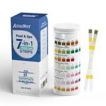 AssuTest Pool Test Strips - 7 in 1 Hot Tub & Spa Water Testing Kit, 100 Count, Accurate Pool Testing Kit for pH, Chlorine, Bromine & More