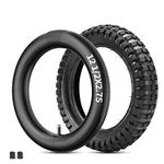 RUTU 12.5x2.75 Inner Tube & Bike Tire Set - Compatible with Scooter, Kids Dirt Bikes, Pocket Bikes 12 1/2 x2 3/4 High Air-Retention - Tight Sealing TR13 Straight Stem Air Valve with Dust Caps