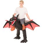 Morph MCKROIBD Ride Costume, Child, Black Dragon Kids, One Size