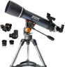 Celestron – AstroMaster 102AZ Telescope – Short-Tube Refractor Telescope – Fully-Coated Glass Optics – Adjustable-Height Tripod – Bonus Astronomy Software Package