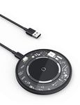 Wireless Charger, Baseus 15W Max Magnetic Wireless Charging Pad with USB-C Cable,Fast Charging for iPhone 12,11,Pro,Pro Max, X, Xs, Xr, Galaxy S20,S10, Note 10/9 & More (No AC Adapter)(Transparent)