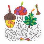 Baker Ross FE630 Autumn Suncatcher Decorations - Pack of 10, Suncatchers for Kids to Decorate and Display, Make Your Own Garden Decorations