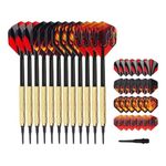 ANMEISH Dart Needle Set,12 Dart Needles,12 Dart Tails,100 Plastic Tips,Safety Darts Plastic Tip,Darts Set 14g Soft Tip,Anti-Fall Dart Needles Leisure Competitions for Electronic Dart Board