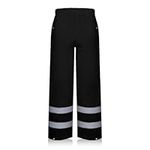 TCCFCCT High Vis Rain Pants Rain Suits for Men Waterproof, Hi Vis Rain Pants for Men Women with Hood, High Visibility Rain Gear Reflective for Safety Work & Outdoor Activities, S-M Black P