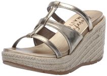 Blowfish Malibu Women's Bahia Rope Espadrille Wedge Sandal, Gold, 6.5