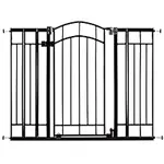 Summer Infant Multi-Use Decorative Extra Tall Walk-Thru Baby Gate, Fits Openings 28.5” to 48” wide, Black Metal, For Doorways and Stairways, 36” Tall Baby and Pet Gate