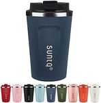 SUNTQ Reusable Coffee Cups Travel - Coffee Travel Mug with Leakproof Lid - Thermal Mug Insulated Cup - Stainless Steel Coffee Travel Cup - for Hot and Cold Drinks (Dark Blue, 13oz/380ml)