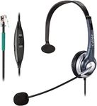 Callez Telephone Headset Mono, Wired Call Center RJ9 Headset with Mic Noise Canceling Compatible with Mitel 5330 Plantronics S12 Avaya 1416 Aastra 9731 Allworx 9224 Landline Deskphones (C300A1)