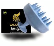 VALKYRIE Scalp Massager Shampoo Brush,Eco-Friendly Wheat Straw Body With Soft Silicon Bristles,Hair Scalp Scrubber,Scalp Exfoliator|Dandruff Removal,Prevents Hair Loss For Men&Women|Blue (Jb-35)