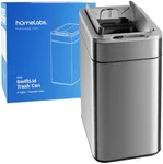 hOmeLabs Robust 13 Gallon Kitchen Trash Can, Retractable Sensor Butterfly Lid, Maximizing Space, Easy to Clean, Battery-Powered with Batteries Included