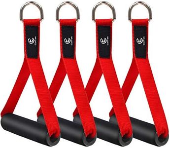 2 Pair Resistance Band Handles Grips Fitness Strap Wide Design Heavy Duty Cable Handles with Solid ABS Cores, Durable Carabiners with Heavy Gauge Welded D-Rings