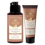 AreoVeda Stretch Marks Cream & Oil Bundle I Visibly Reduces Stretch Marks In 28 Days I Post-Delivery Skincare Kit | With CryoCoffee & Striover | Lab Tested, Ecocert Certified, & EWG Verified | Non-Greasy & Non-Sticky.