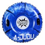 Snow Tube - Super Big 47 Inch Inflatable Snow Sled - Heavy Duty Snow Tube Made by Thickening Material of 0.8mm - Leisure Winter Inflatable Snow Tube with Waterproof Carrying Bag Repair Kit Kids Adults