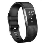 WEKIN Compatible for Fitbit Charge 2 Strap and Charge 2 HR Bands Adjustable Soft Silicone Sport Wristband for Charge 2 - Large Men Women