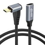 GELRHONR USB C Extension Cable 100W Type-C Fast Charge Male to Female Extender, 90 Degree USB C 3.1 Gen 2 Cable 10 Gbps 5A Fast Charging,for M/acBook Pro 2022, i/Pad Pro, XPS, S23 S22 Ultra-1M