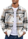 COOFANDY Mens Flannel Shirt Casual Jackets for Men Plaid Shirt Jacket