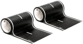 PlayTape Road Tape for Toy Cars - Sticks to Flat Surfaces; No Residue; 2-Pack of 30 ft. x 4 in. Asphalt Road