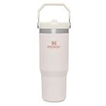 Stanley IceFlow Flip Straw Water Bottle With Straw 0.89L - Keeps Cold For 12+ Hours - Leakproof - Easy to Carry - Dishwasher Safe - Stainless Steel Water Bottle - BPA-Free Travel Mug - Rose Quartz