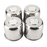 RhinoTuning 4 PCS 4.88 in Stainless Steels Top with Chrome detachable lid Wheel Center Caps for 4.88 in / 124mm Trailer Truck Rim Center Hole, Chrome Push Through Hub Caps 4.47 in High