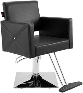 VEVOR Salon Chair, Barber Chair for Hair Stylist, Styling Chair with Heavy Duty Hydraulic Pump, 360° Swivel Hair Salon Chair with Footrest for Beauty Spa Shampoo, Max Load Weight 330 lbs, Black