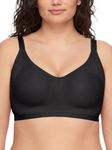 Warners womens Easy Does It No Bulge Wire-Free Bra, Rich Black, Large US
