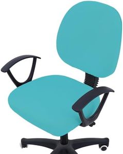 Smiry Stretch Jacquard Office Computer Chair Covers, Removable Washable Universal Desk Rotating Chair Slipcovers Protector, Seat + Backrest Cover, Aqua