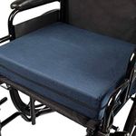 DMI Seat Cushion for Wheelchairs, Mobility Scooters, Office & Kitchen Chairs or Car Seats to Add Support & Comfort while Reducing Pressure & Stress on Back, 4" thick, 16 x 18, Navy Blue