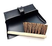 Black Hooded Metal Dust Pan and Stiff Brush Dustpan ash pan Traditional Dustpan and Brush