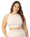 Kindred Bravely Sublime Maternity Longline Nursing & Maternity Bra for Breastfeeding | Nursing Tank Tops (Oatmeal Heather, Medium)