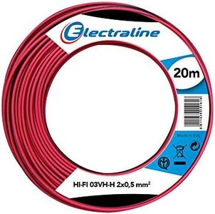 Electraline 10833 H03 VH-H 2X0,5 20M, Nero/Rosso