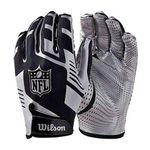 Wilson NFL Stretch Fit Receivers Glove American Football, Black/Gold, One Size